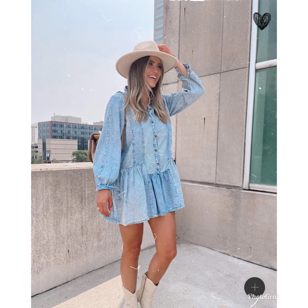 Lane 201 Boutique Pay Attention Denim Dress